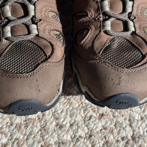 OBOZ B Dry w/OFit Insole Laced Hiking Style Boots Brown Leather & Textile Size 9 - Picture 4 of 13